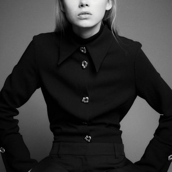 H&M Tops - NWT HM RARE Black Button Detail Shirt sz M